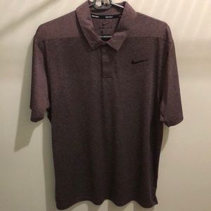 Nike Golf Polo Maroon and Gray Stripes